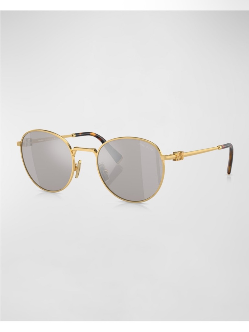 Miu Miu Gold Rim Round Sunglasses - full inclusion with shopping bag - Picture 3 of 14